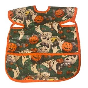 Vintage Mullins Square Kids Smock Art Bib W/Pocket Halloween Ghost